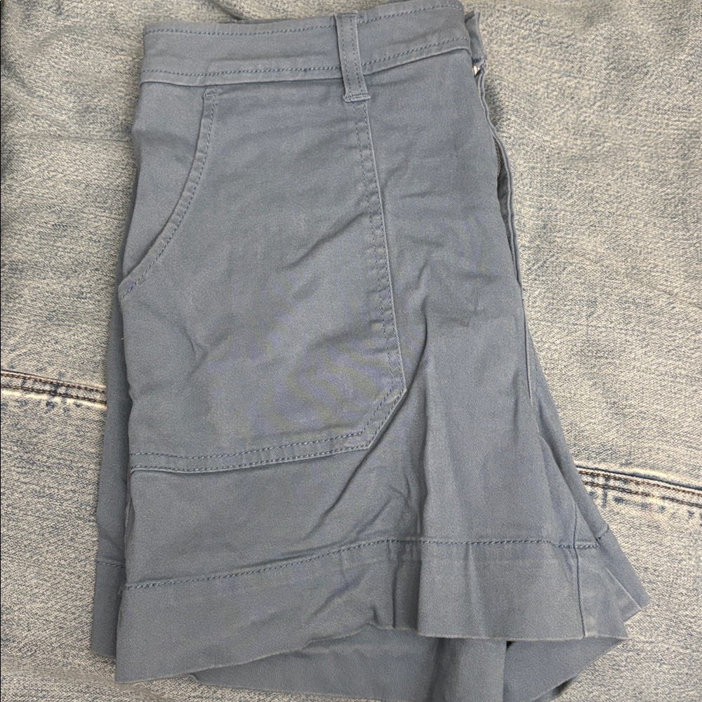 Women's Casual Blue Patch-Pocket Shorts